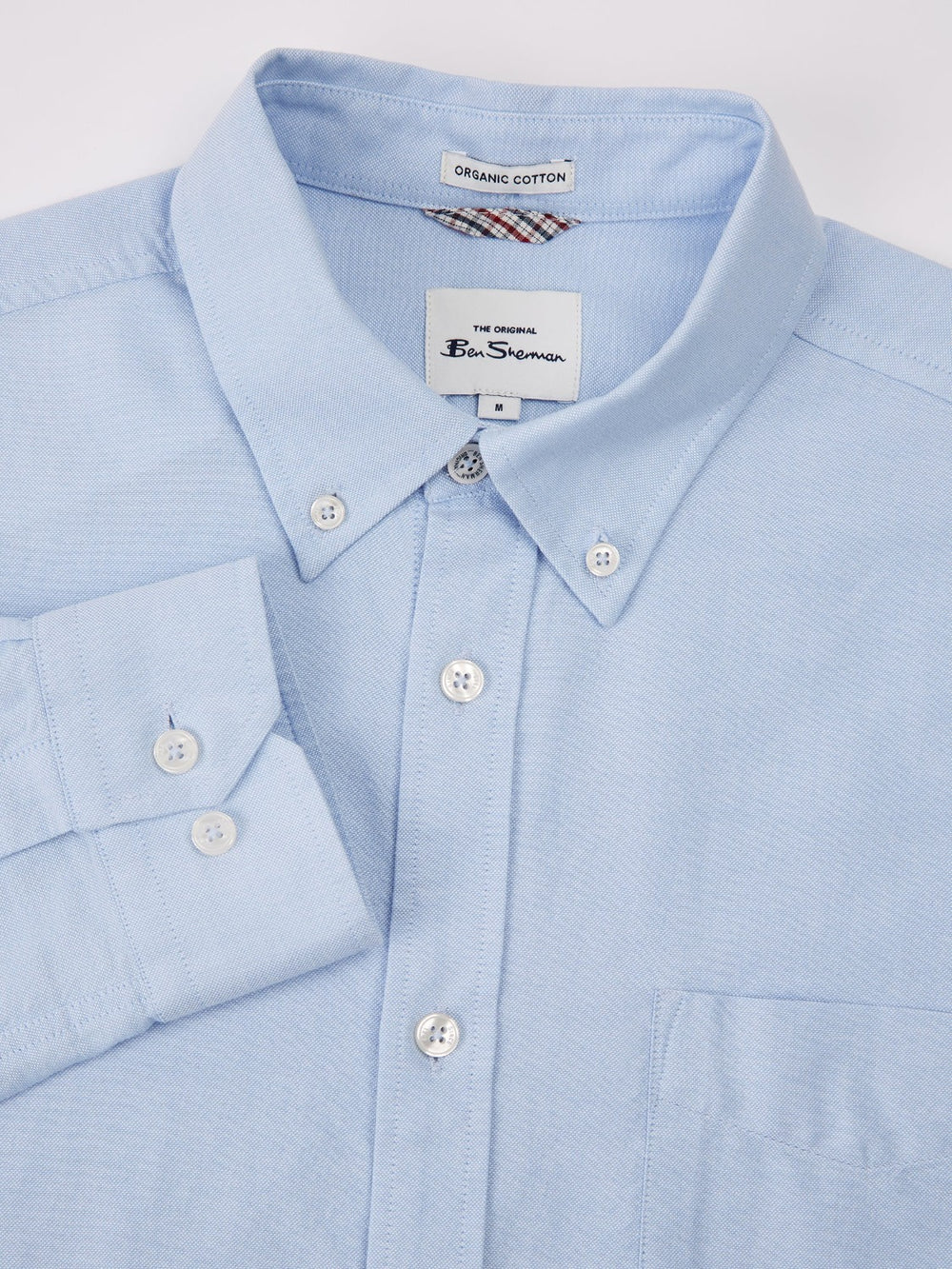 Ben Sherman Signature Organic Long-Sleeve Oxford Shirts Blue | BHIFXC-039