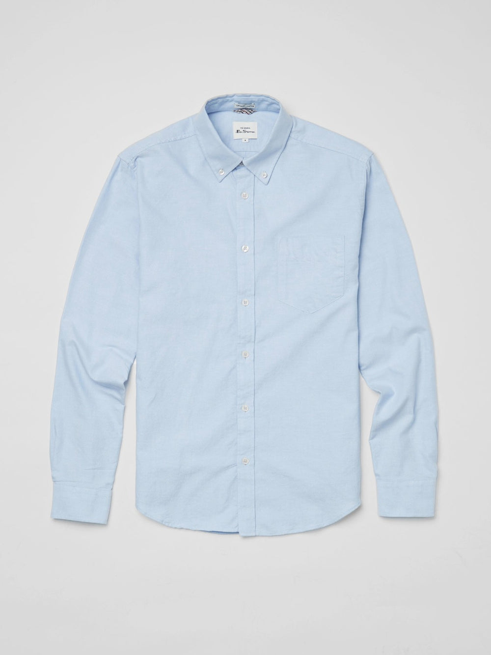 Ben Sherman Signature Organic Long-Sleeve Oxford Shirts Blue | BHIFXC-039