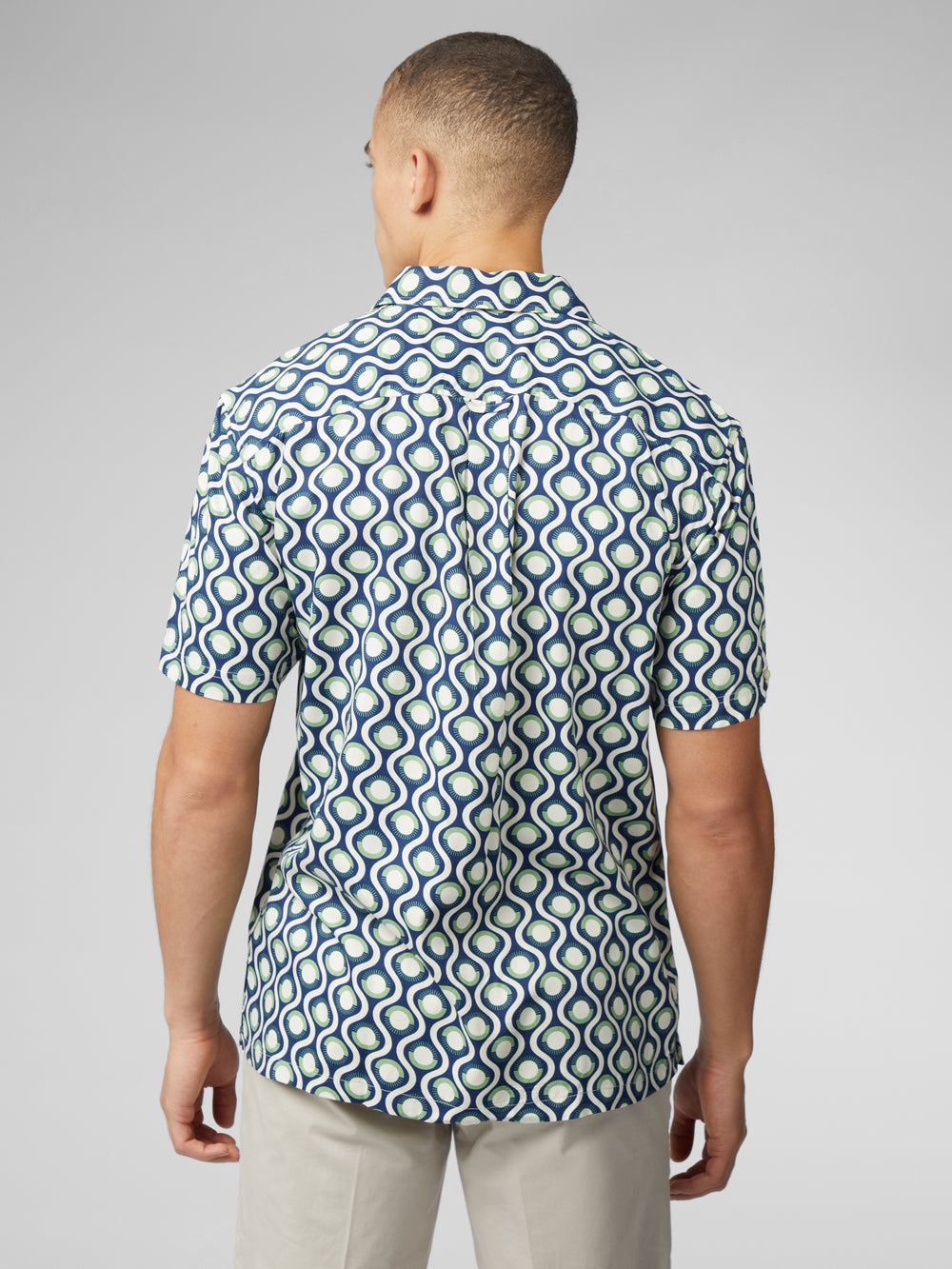 Ben Sherman Signature Retro Geo Shirts Green | UZMIFX-482