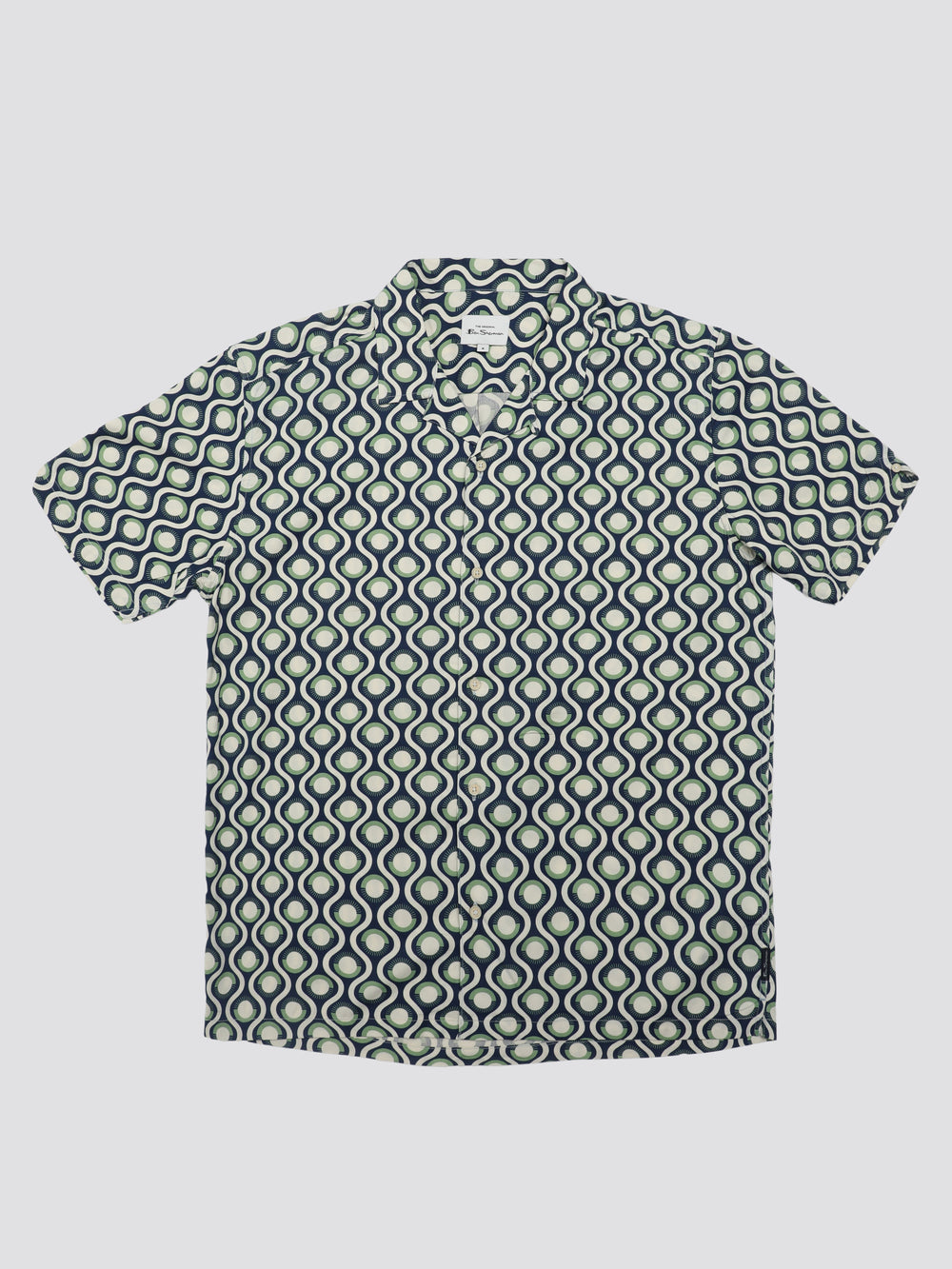 Ben Sherman Signature Retro Geo Shirts Green | UZMIFX-482