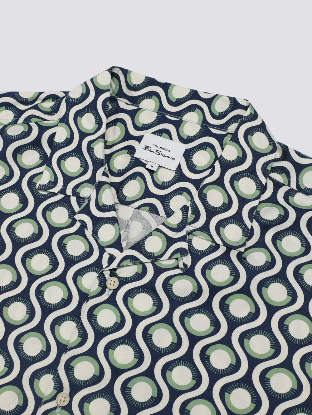 Ben Sherman Signature Retro Geo Shirts Green | UZMIFX-482