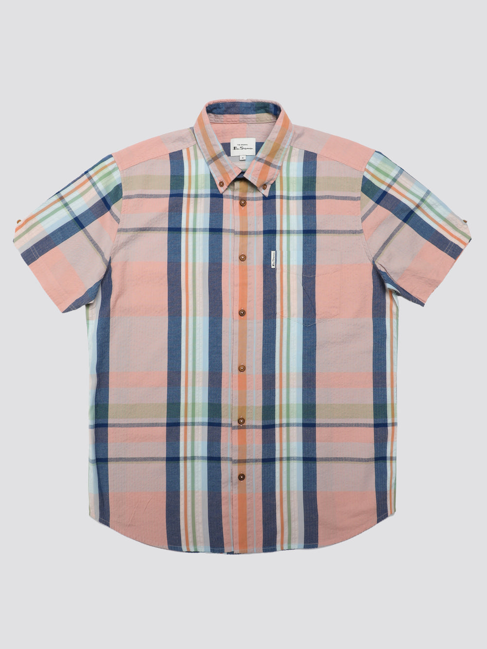 Ben Sherman Signature Seersucker Check Shirts Pink | LKNFWM-036