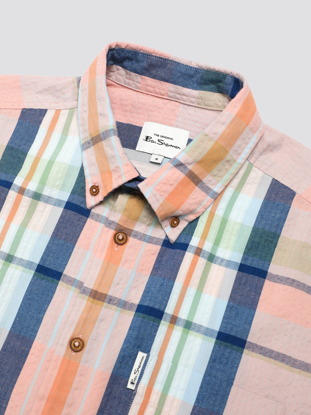 Ben Sherman Signature Seersucker Check Shirts Pink | LKNFWM-036