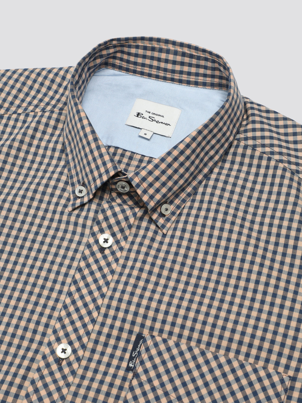 Ben Sherman Signature Short Sleeve Gingham Shirts Copper Orange | BCMYRF-839