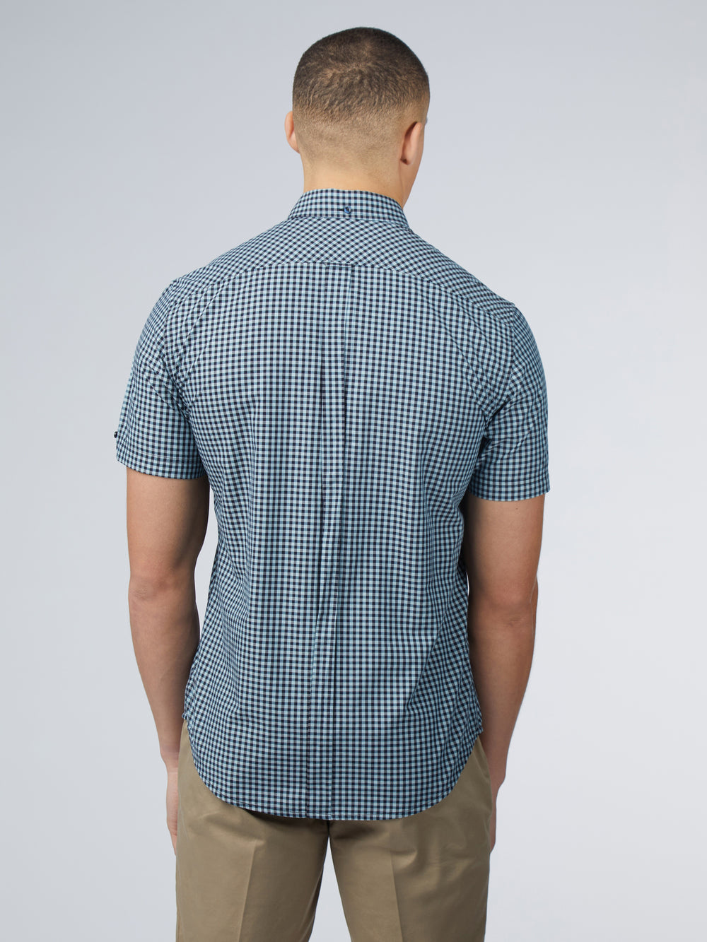 Ben Sherman Signature Short Sleeve Gingham Shirts Blue | BDUCNE-047