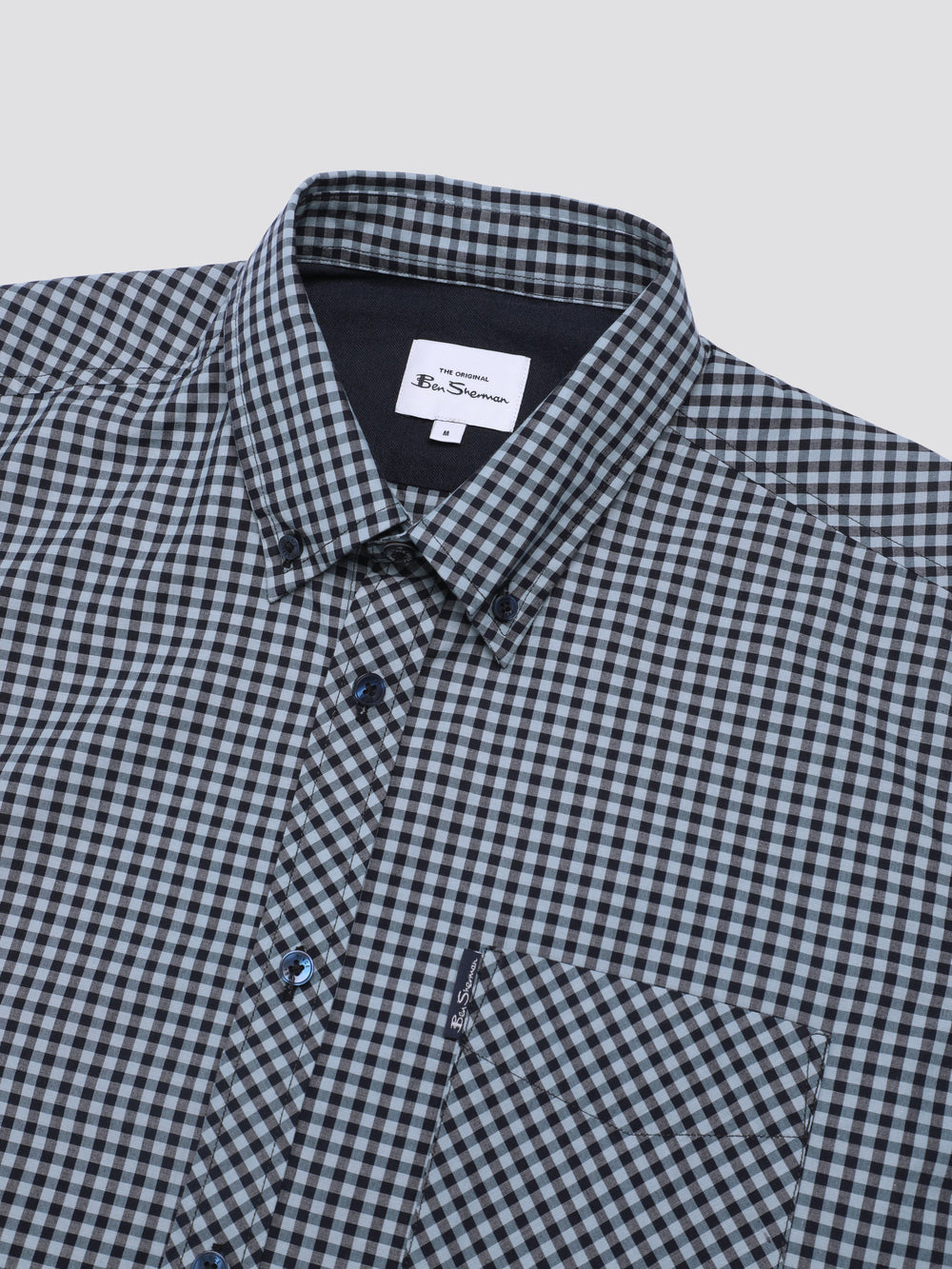 Ben Sherman Signature Short Sleeve Gingham Shirts Blue | BDUCNE-047