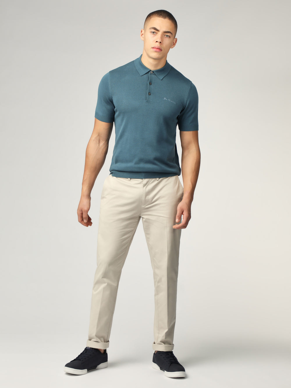 Ben Sherman Signature Short Sleeve Polo Knitwear Turquoise | SLYGZC-351