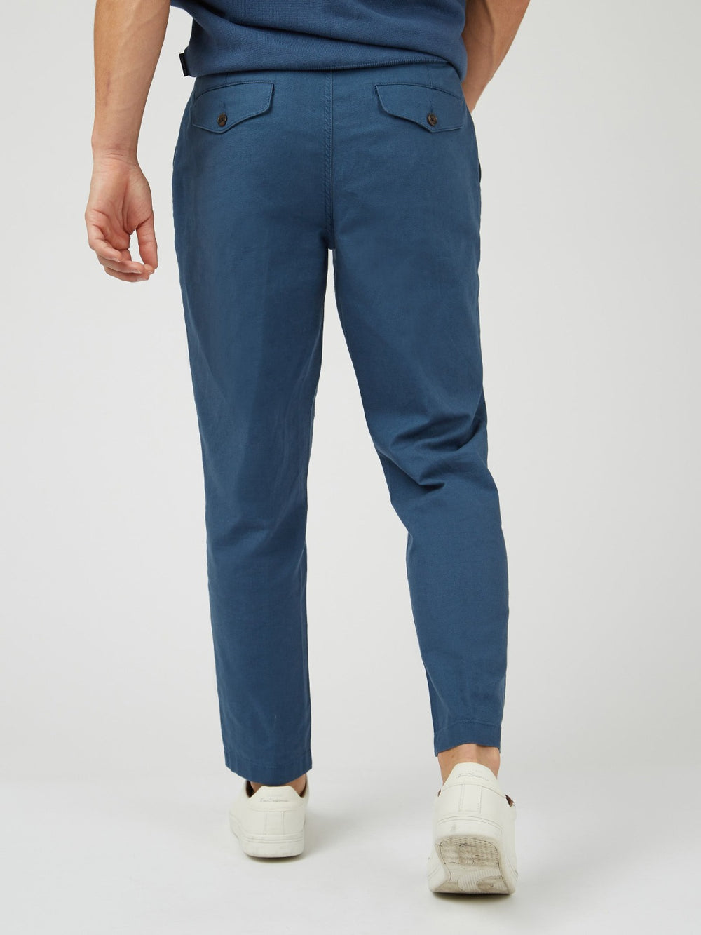 Ben Sherman Signature Slim Taper Linen Pants Blue | DESKFY-849