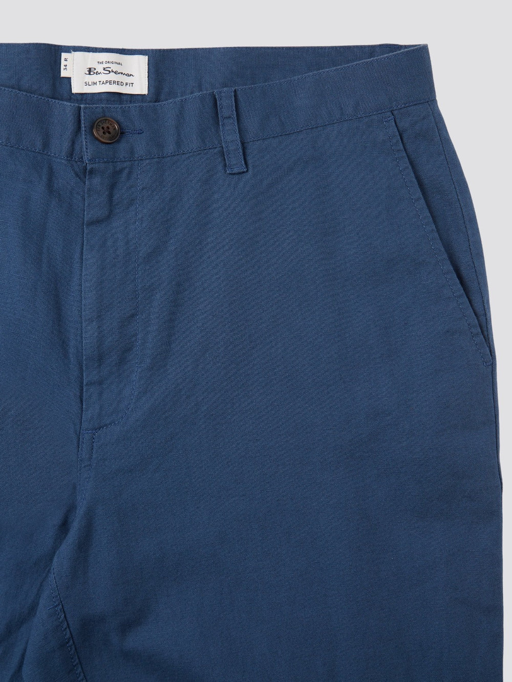 Ben Sherman Signature Slim Taper Linen Pants Blue | DESKFY-849