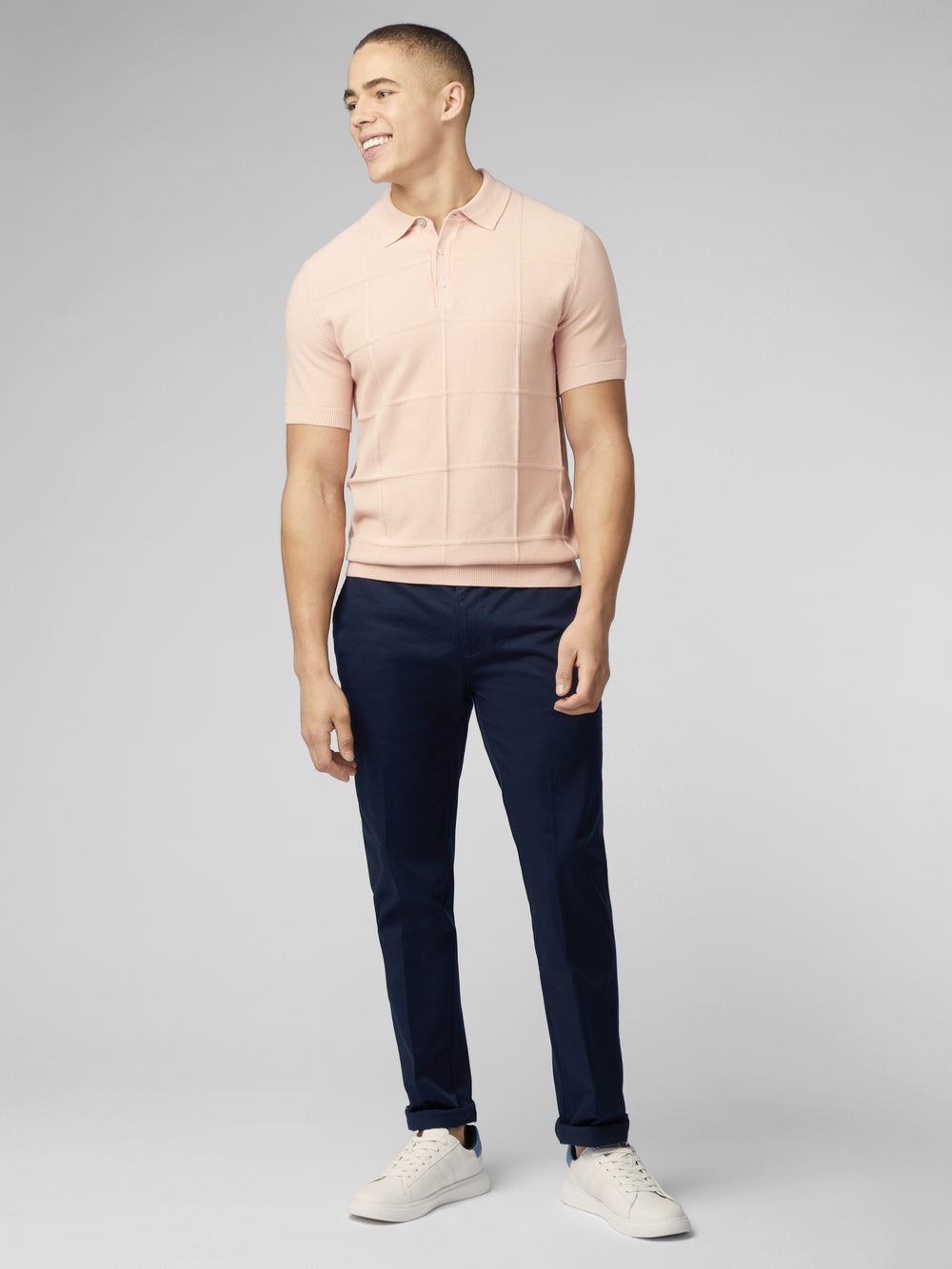 Ben Sherman Signature Textured Polo Knitwear Pink | PJGNIM-918