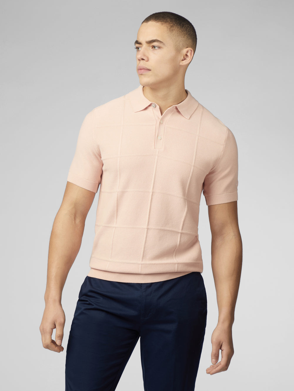 Ben Sherman Signature Textured Polo Knitwear Pink | PJGNIM-918