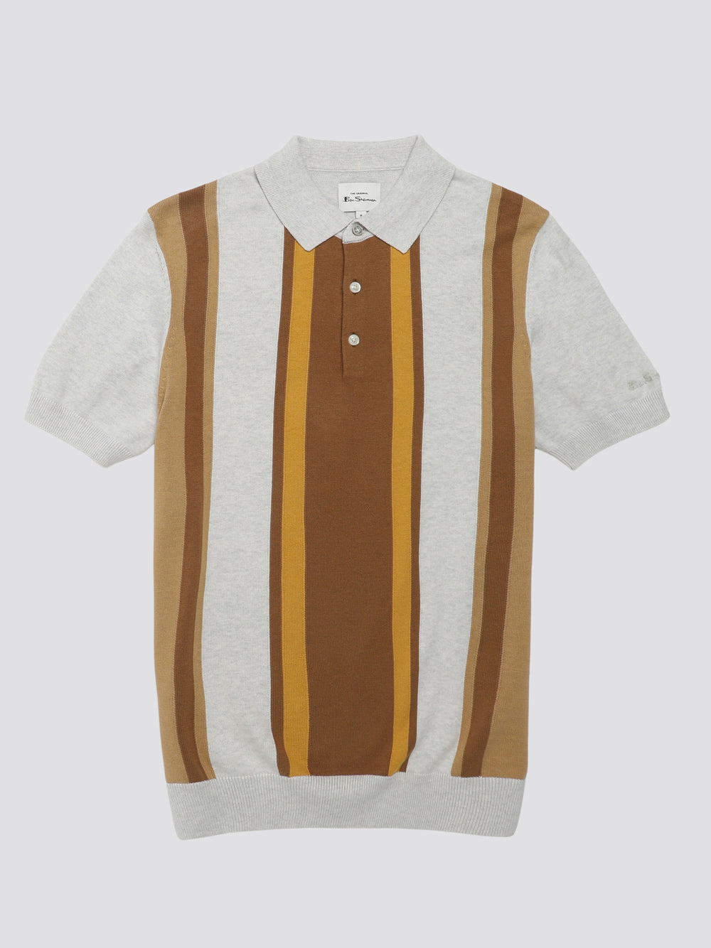 Ben Sherman Signature Vertical Stripe Polo Knitwear White | XVLOMG-842