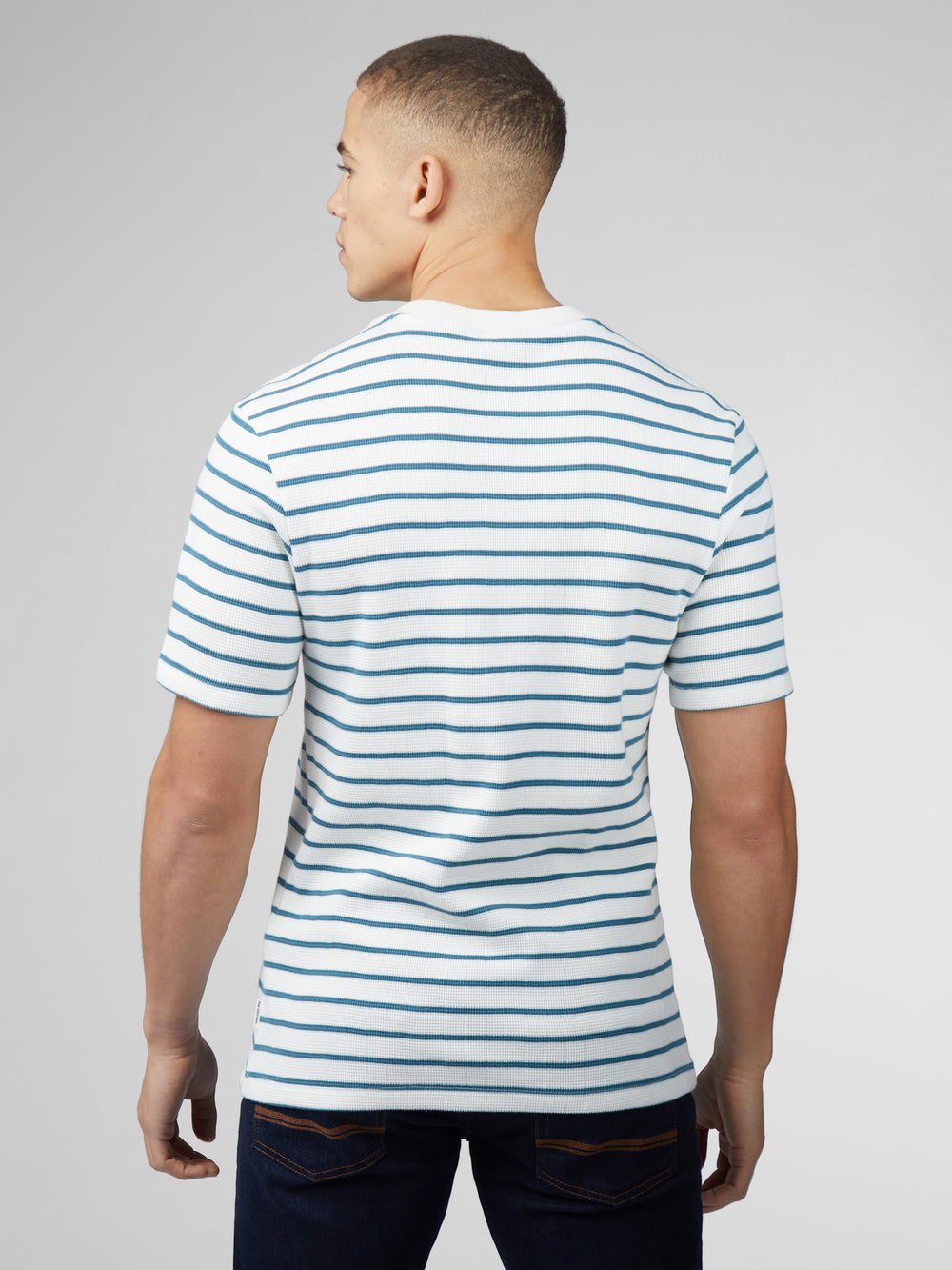 Ben Sherman Signature Waffle Stripe T-Shirt White | OHCWZB-904