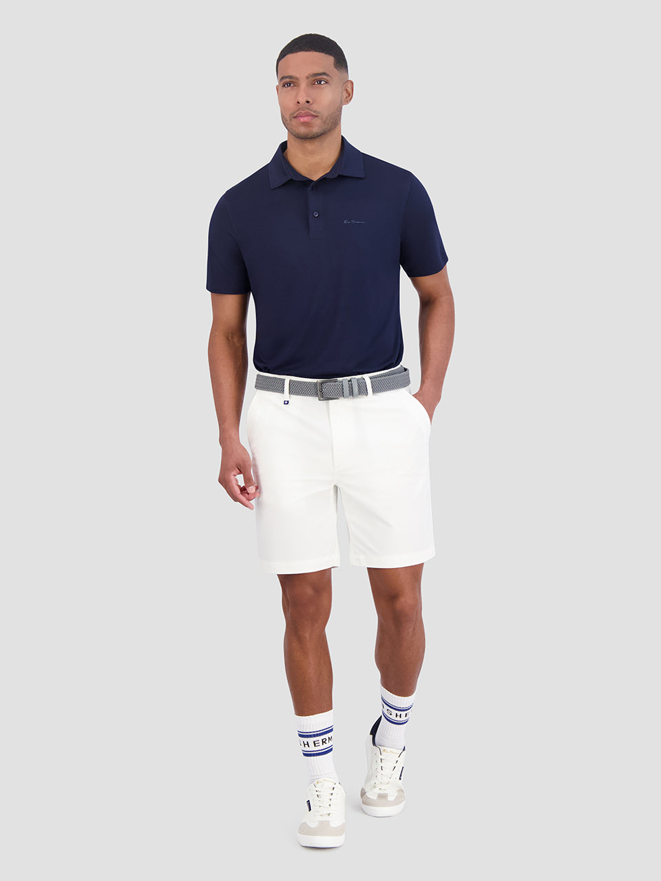 Ben Sherman Solid Air Pique Sports Fit Polo Shirts Navy | QXVZYW-178