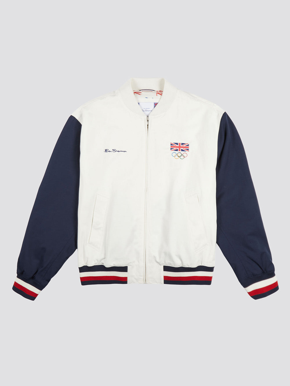 Ben Sherman Team GB Commercial Bomber Jackets White | ZYUSEB-873