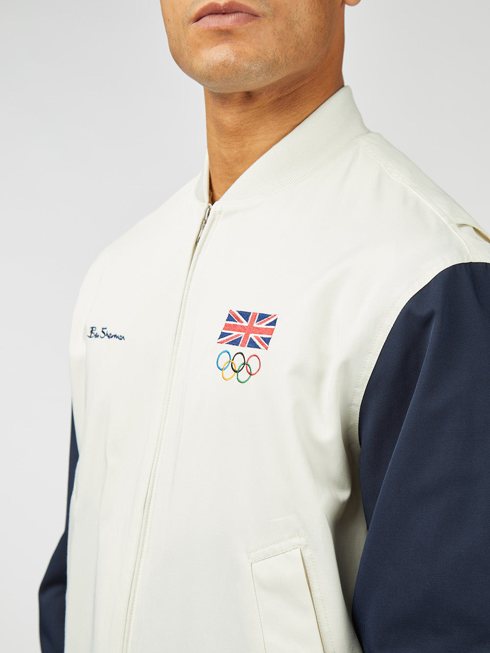 Ben Sherman Team GB Commercial Bomber Jackets White | ZYUSEB-873