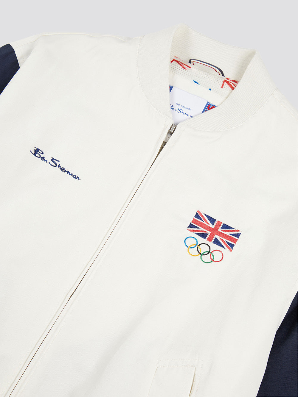 Ben Sherman Team GB Commercial Bomber Jackets White | ZYUSEB-873