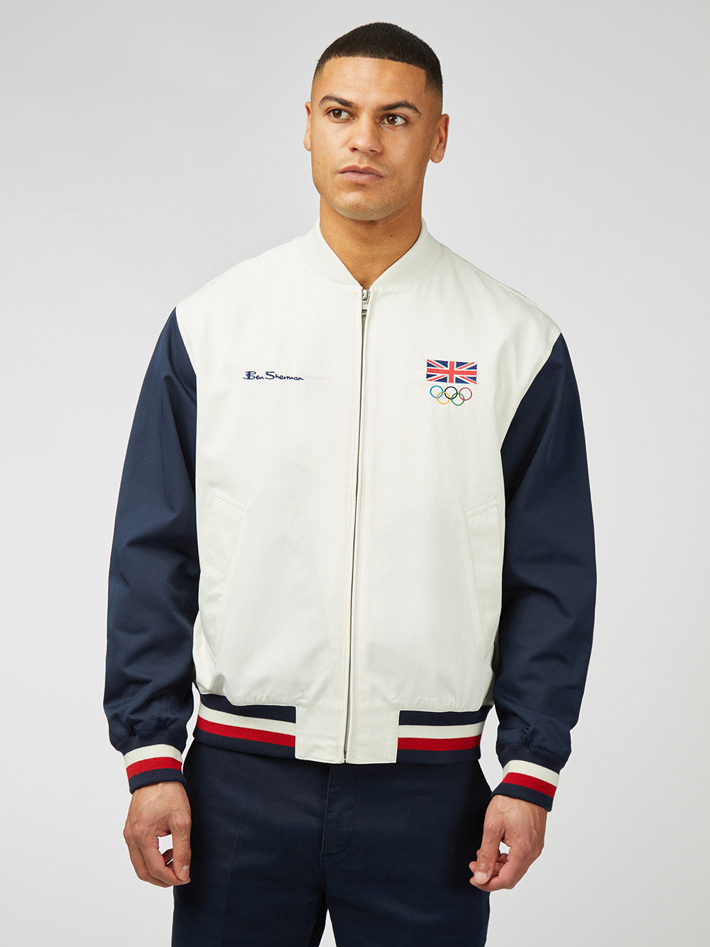 Ben Sherman Team GB Commercial Bomber Jackets White | ZYUSEB-873