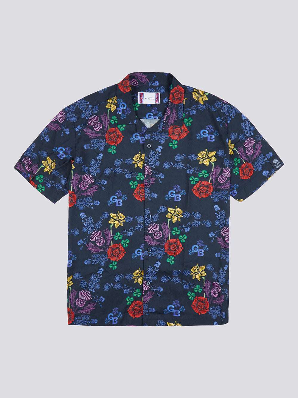 Ben Sherman Team GB Floral Shirts Navy | EURYBK-695