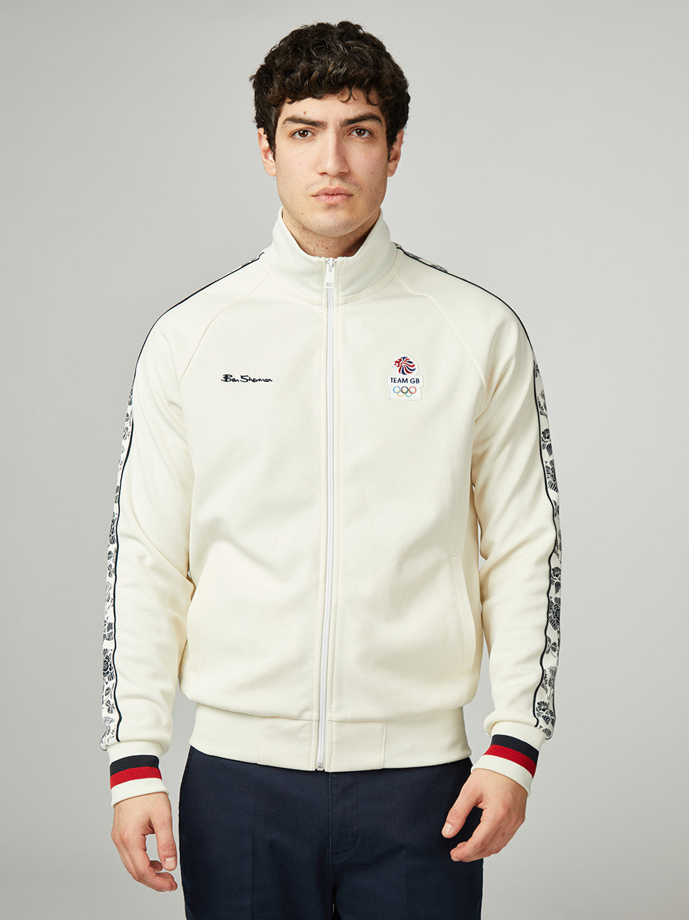 Ben Sherman Team GB Taped Track Top Jackets White | OUAGWI-987