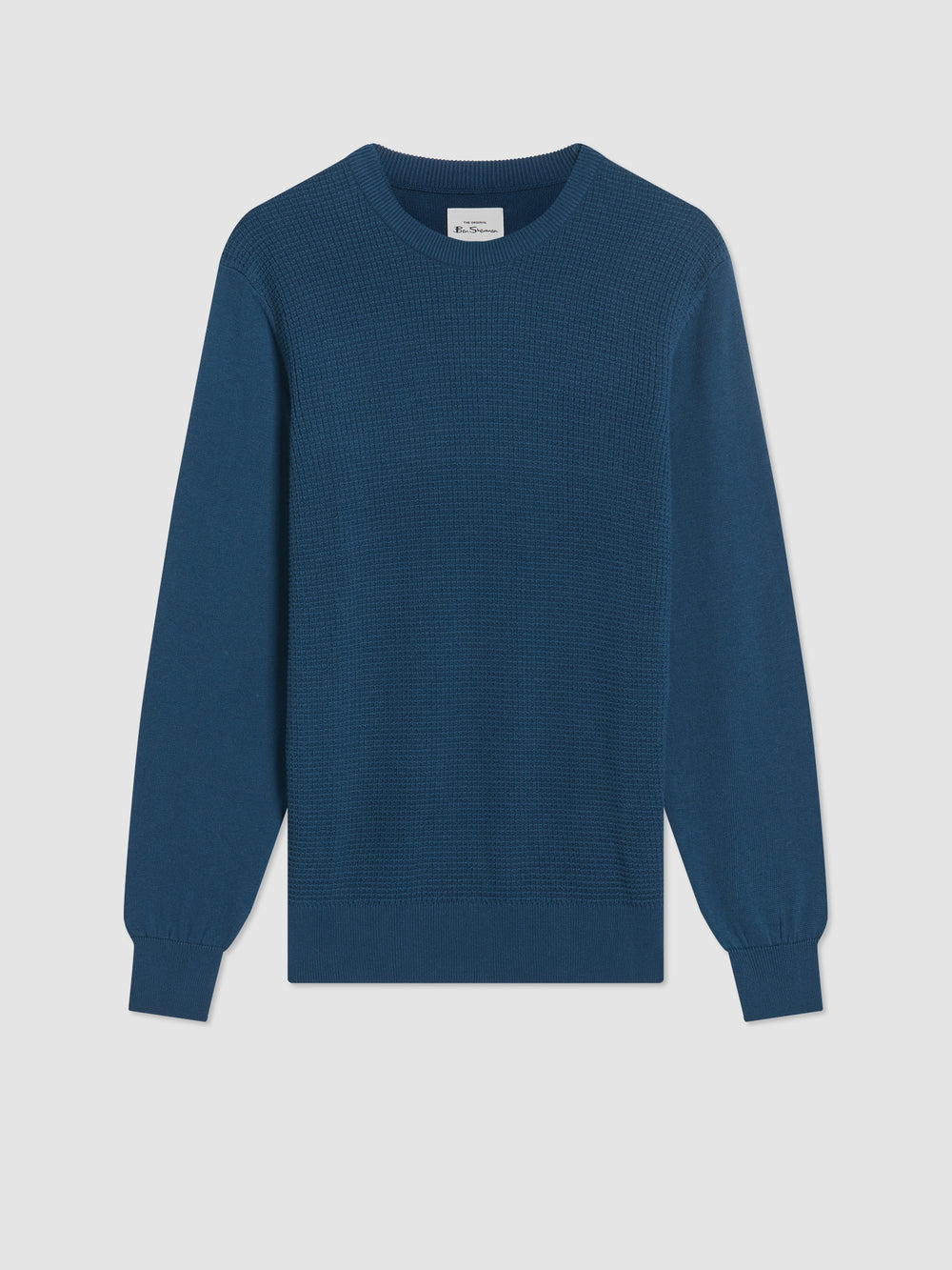 Ben Sherman Textured Crewneck Knitwear Indigo | FBSUOT-492