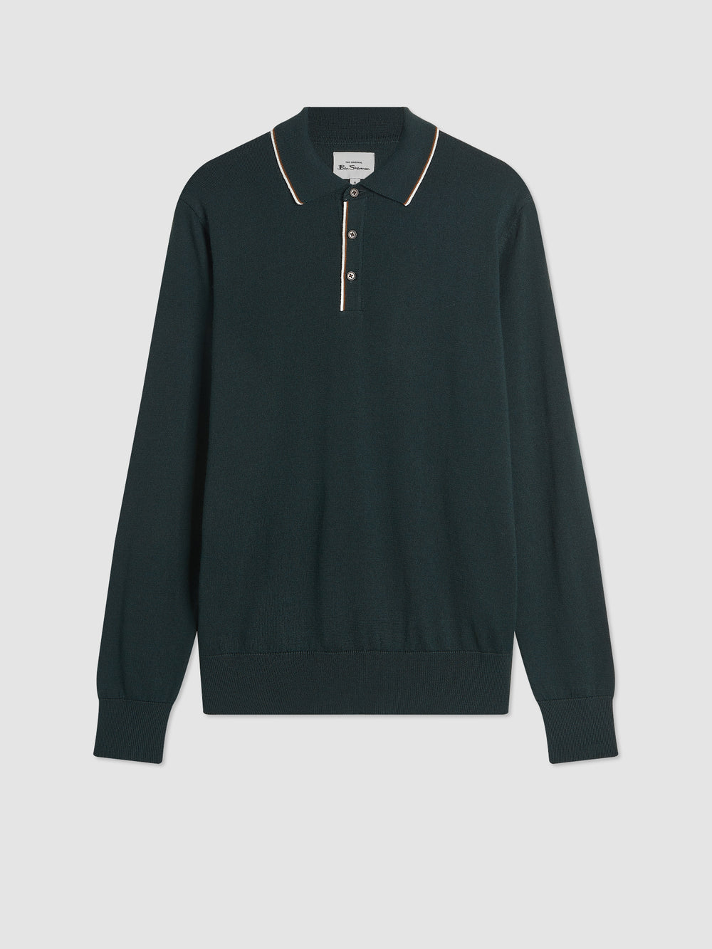 Ben Sherman Tipped Merino Polo Neck Sweaters Dark Green | JYEMDH-705