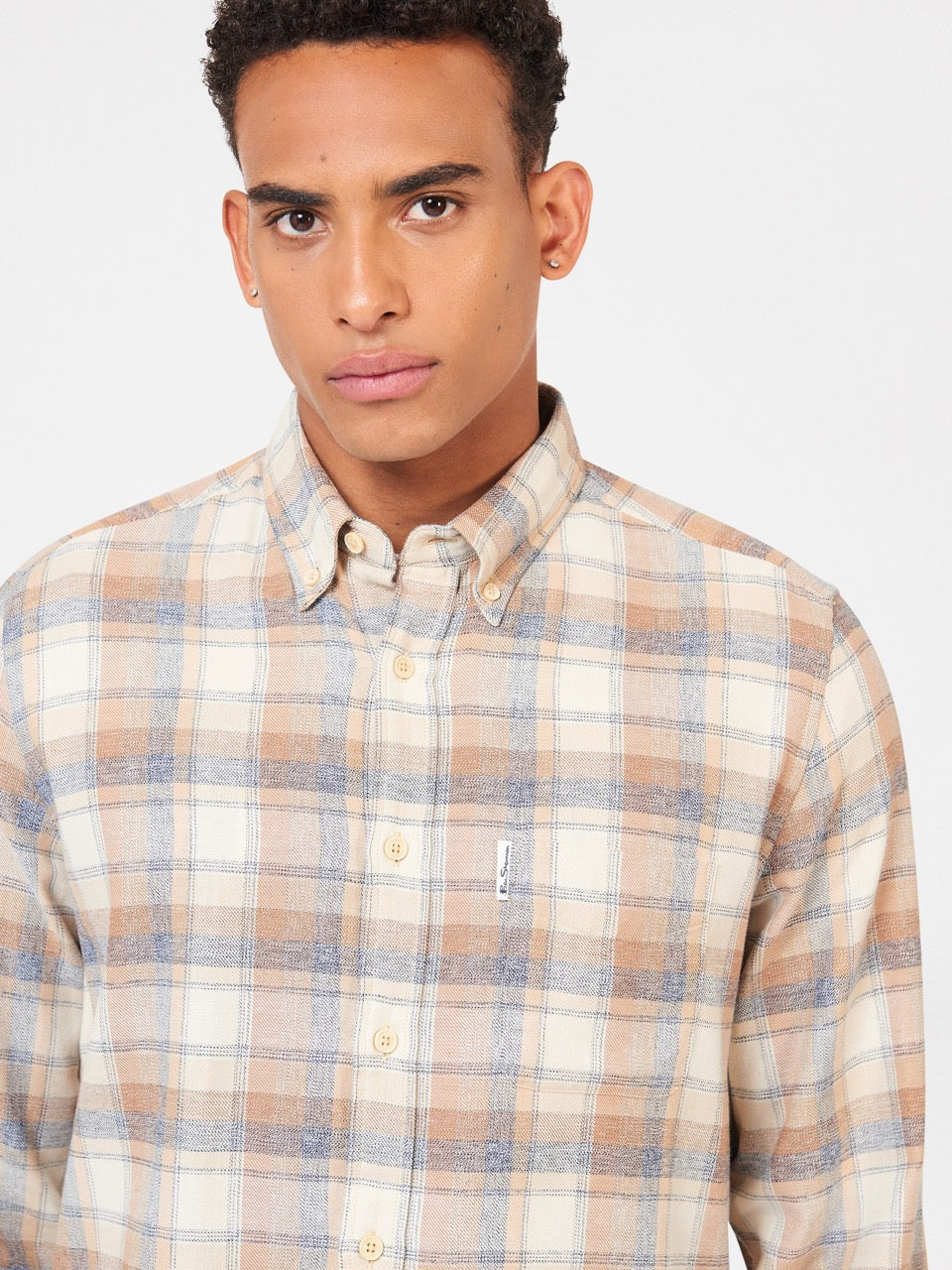 Ben Sherman Twisted Yarn Check Shirts Brown | YIOMPA-704