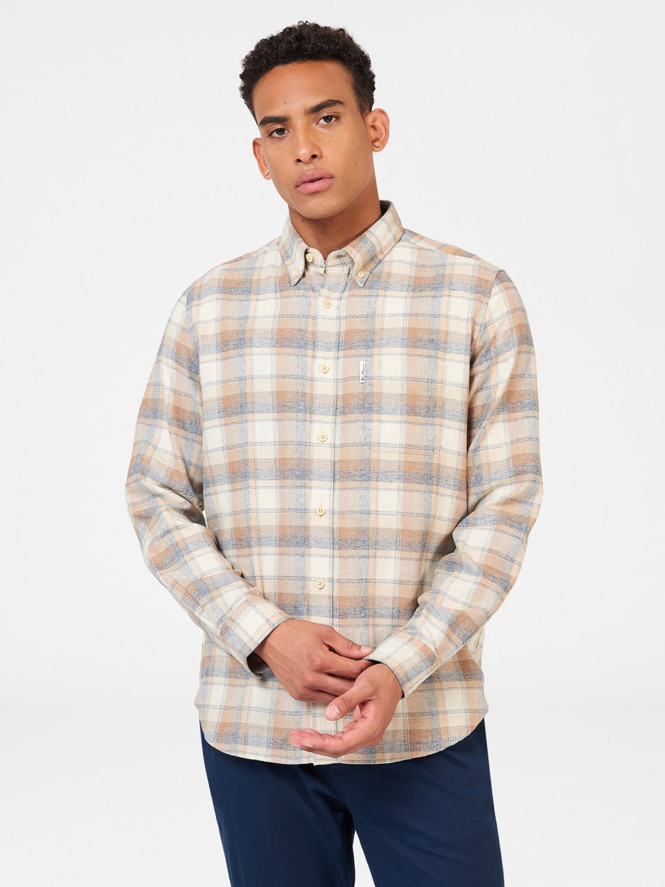 Ben Sherman Twisted Yarn Check Shirts Brown | YIOMPA-704