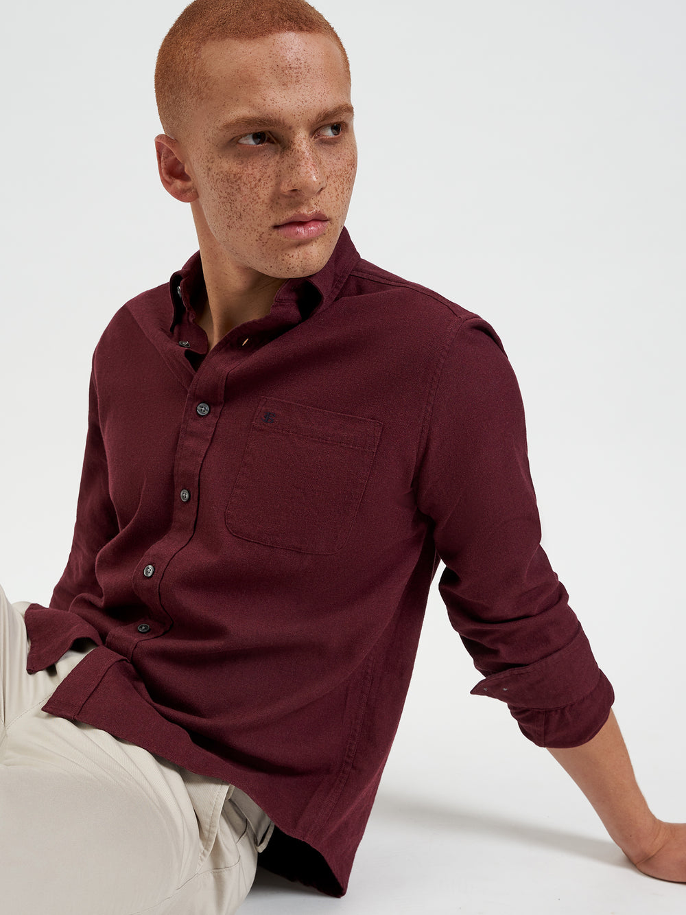 Ben Sherman Uniform Flannel Shirts Burgundy / Navy / Beige | ZRKMTB-082