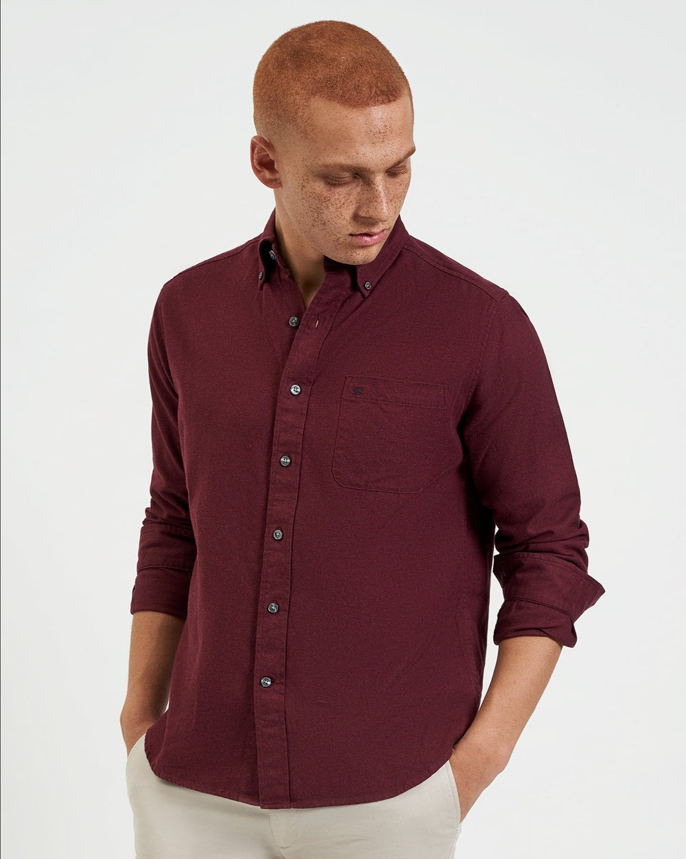 Ben Sherman Uniform Flannel Shirts Burgundy / Navy / Beige | ZRKMTB-082