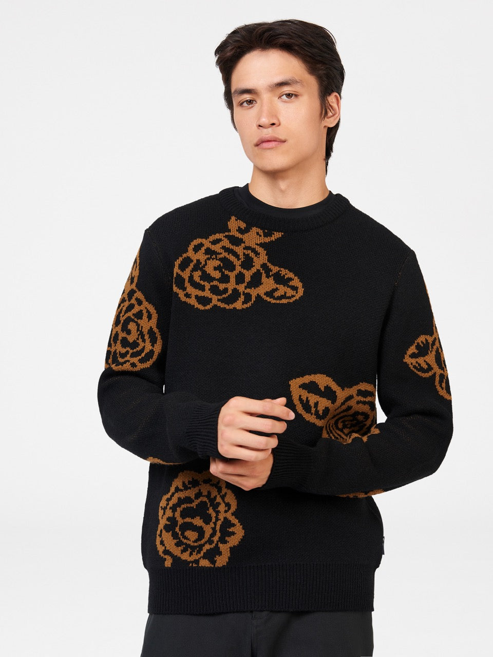 Ben Sherman Winter Floral Knitwear Black | FIQUWJ-409