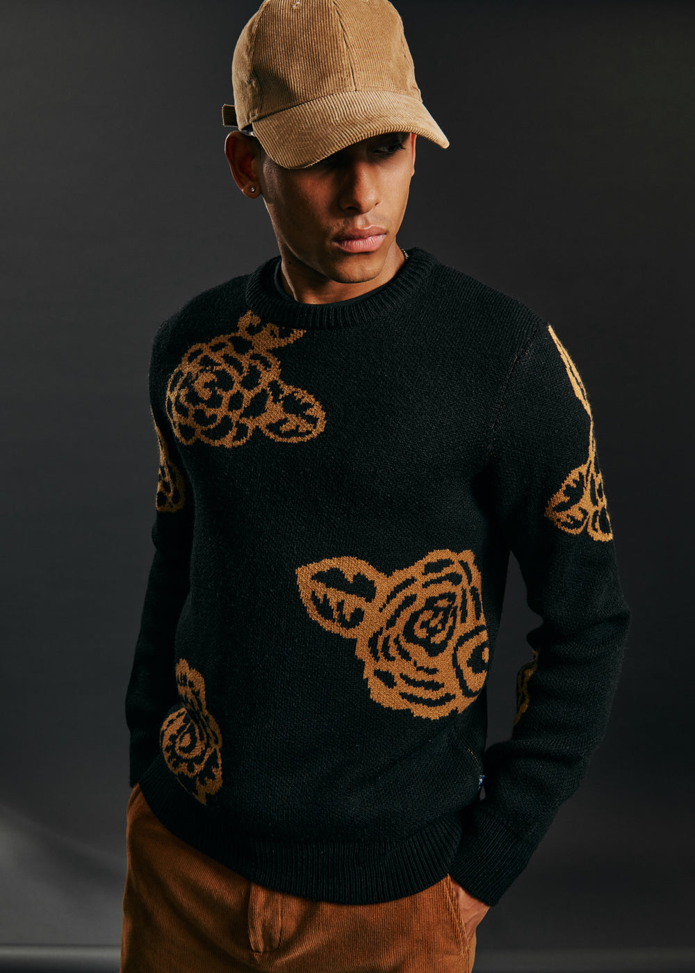 Ben Sherman Winter Floral Knitwear Black | FIQUWJ-409